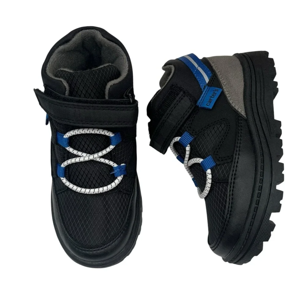 Carter's Toddler Boys Slip-on Athletic Ankle Booties Size 10 Black Blue Gray